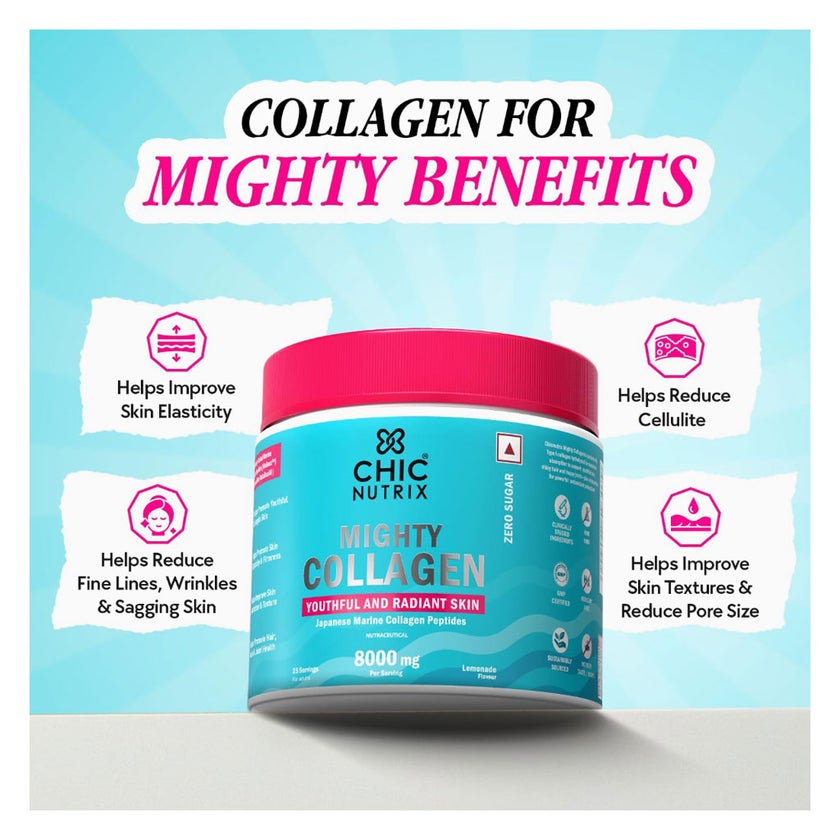 Chic Nutrix Mighty Collagen 8000mg Powder, Lemonde - 25 Servings