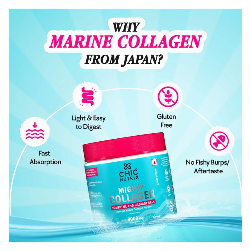 Chic Nutrix Mighty Collagen 8000mg Powder, Lemonde - 25 Servings