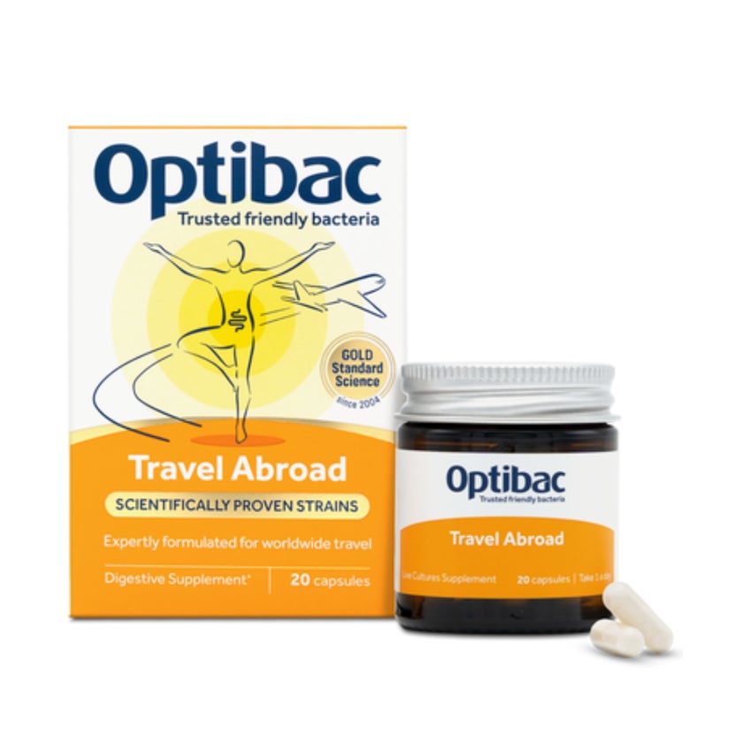 Optibac Travel Abroad Probiotics Capsules, Digestive Support - 20 Capsules