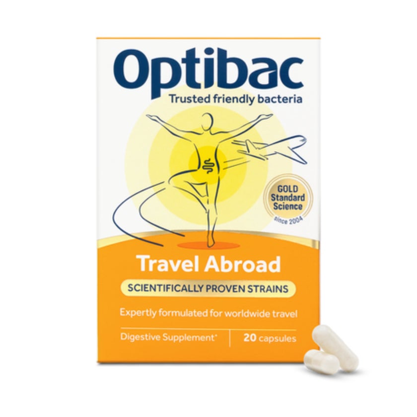Optibac Travel Abroad Probiotics Capsules, Digestive Support - 20 Capsules