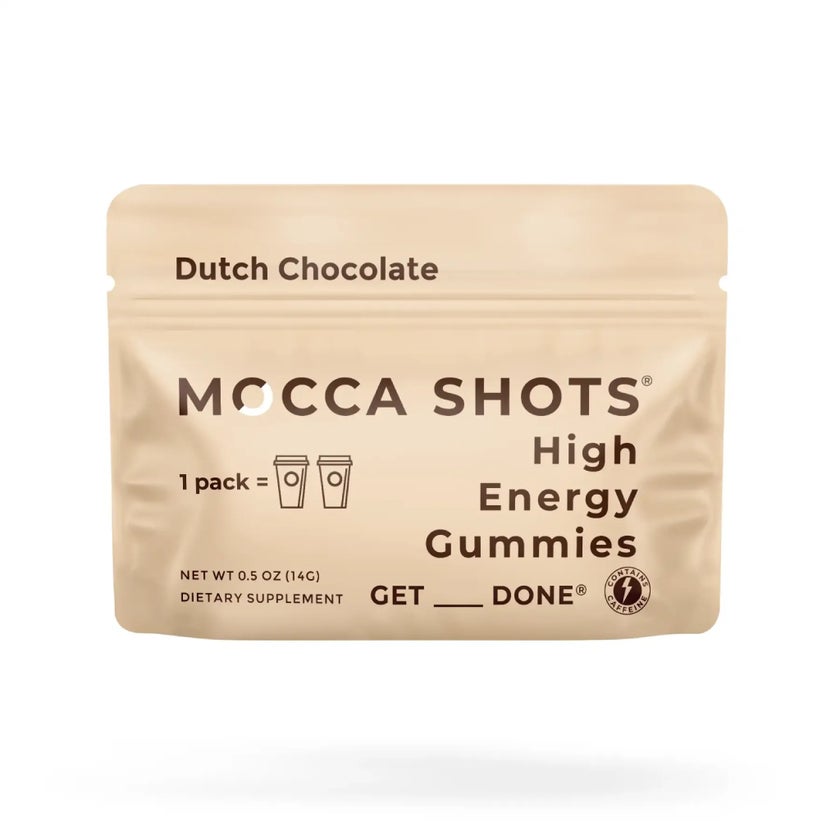 Seattle Gummy Mocca Shots Energy Gummies, Dutch Chocolate - 12 Pack