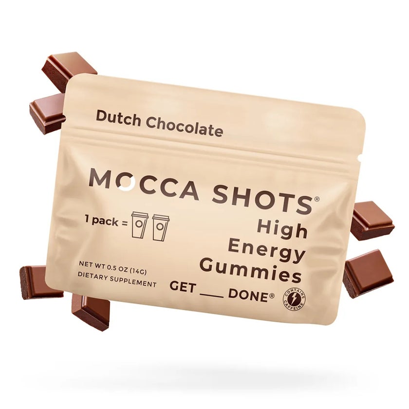Seattle Gummy Mocca Shots Energy Gummies, Dutch Chocolate - 12 Pack