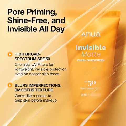 Anua Invisible Matte Finish SPF 50 Sunscreen - 50ml