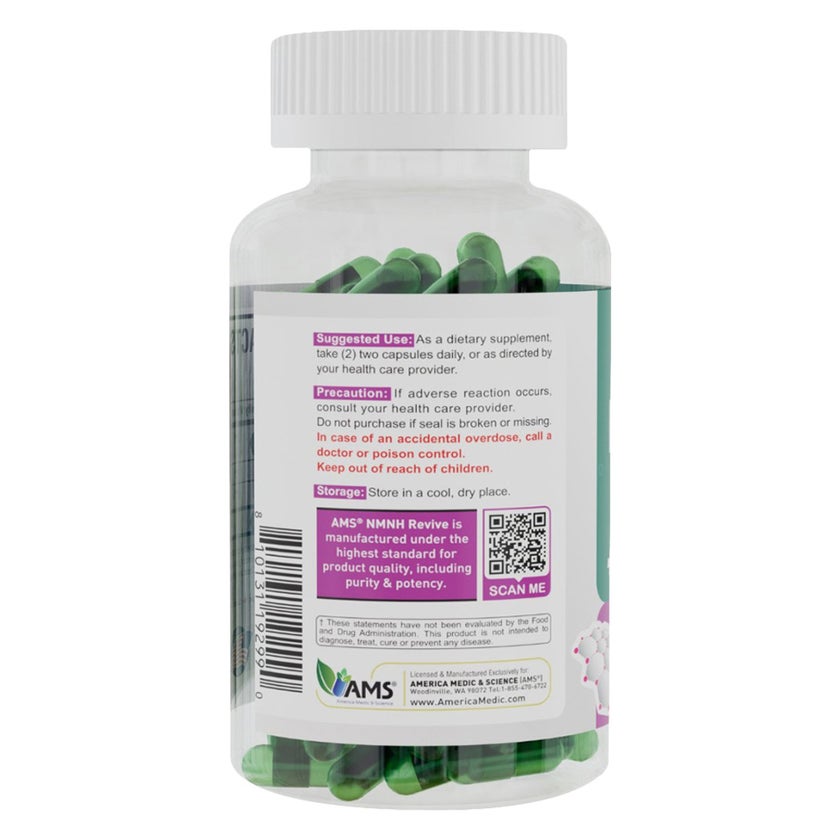 AMS NMNH Revive NAD+ Precursor Capsules, Anti-Aging - 60 Capsules