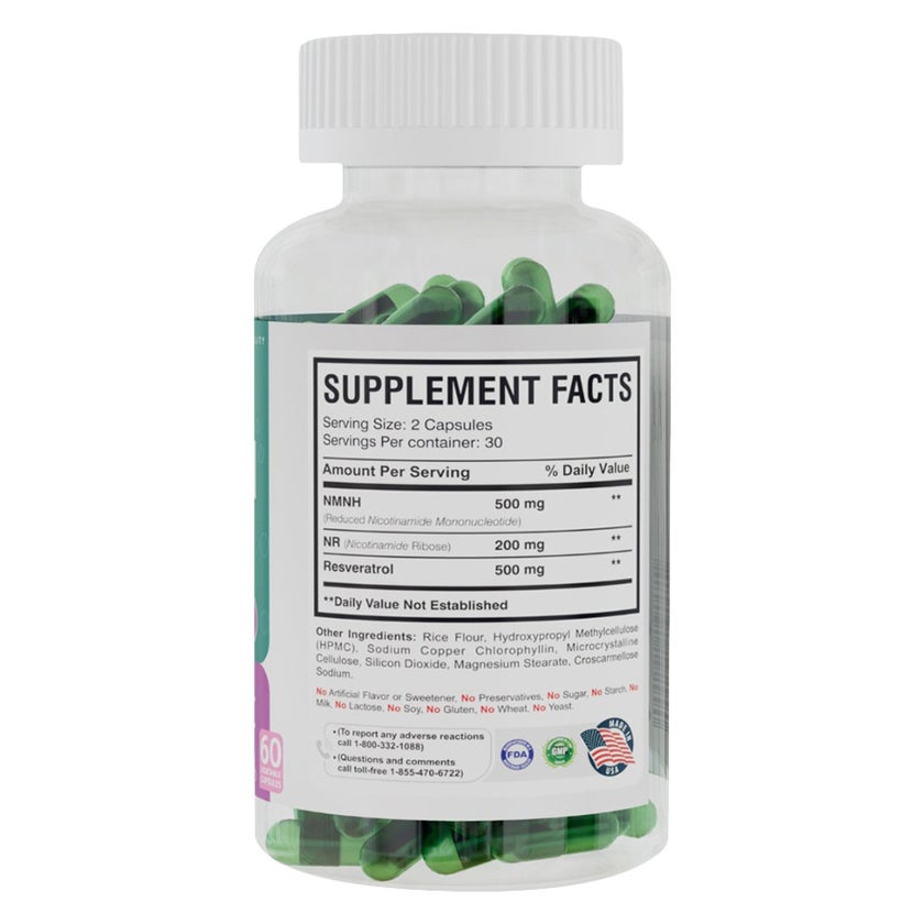 AMS NMNH Revive NAD+ Precursor Capsules, Anti-Aging - 60 Capsules