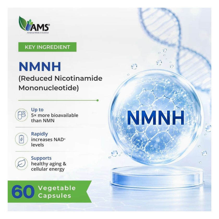 AMS NMNH Revive NAD+ Precursor Capsules, Anti-Aging - 60 Capsules