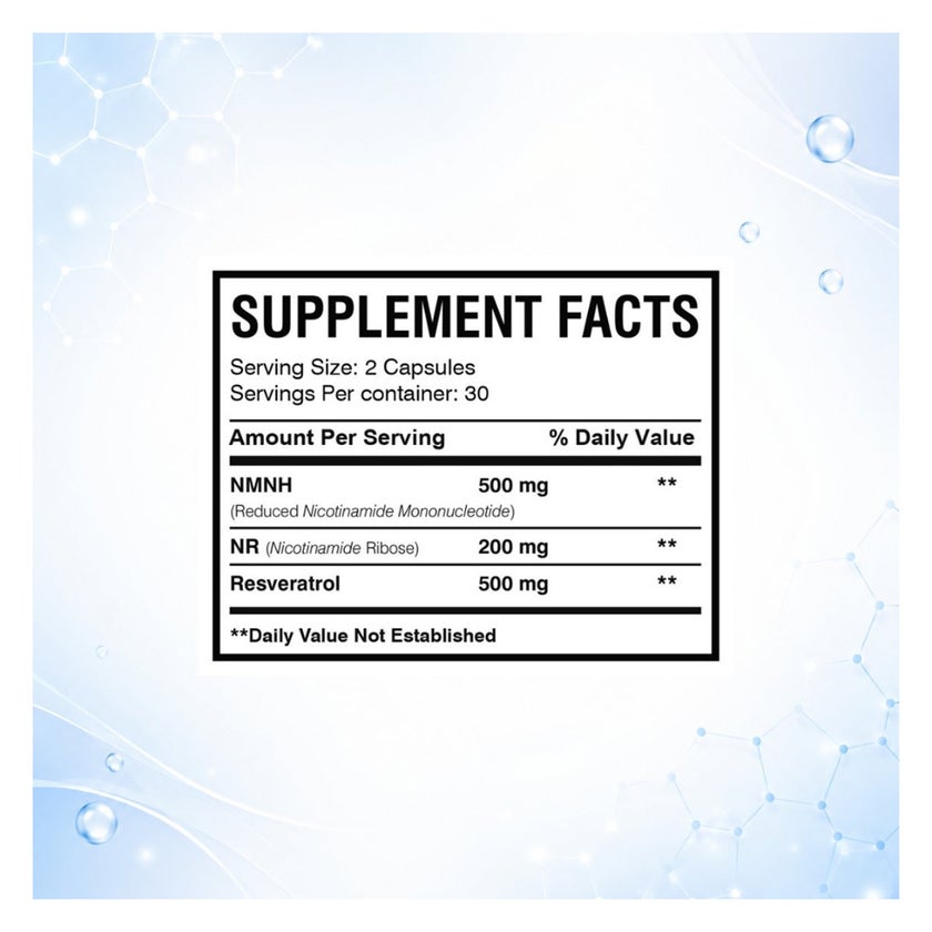 AMS NMNH Revive NAD+ Precursor Capsules, Anti-Aging - 60 Capsules