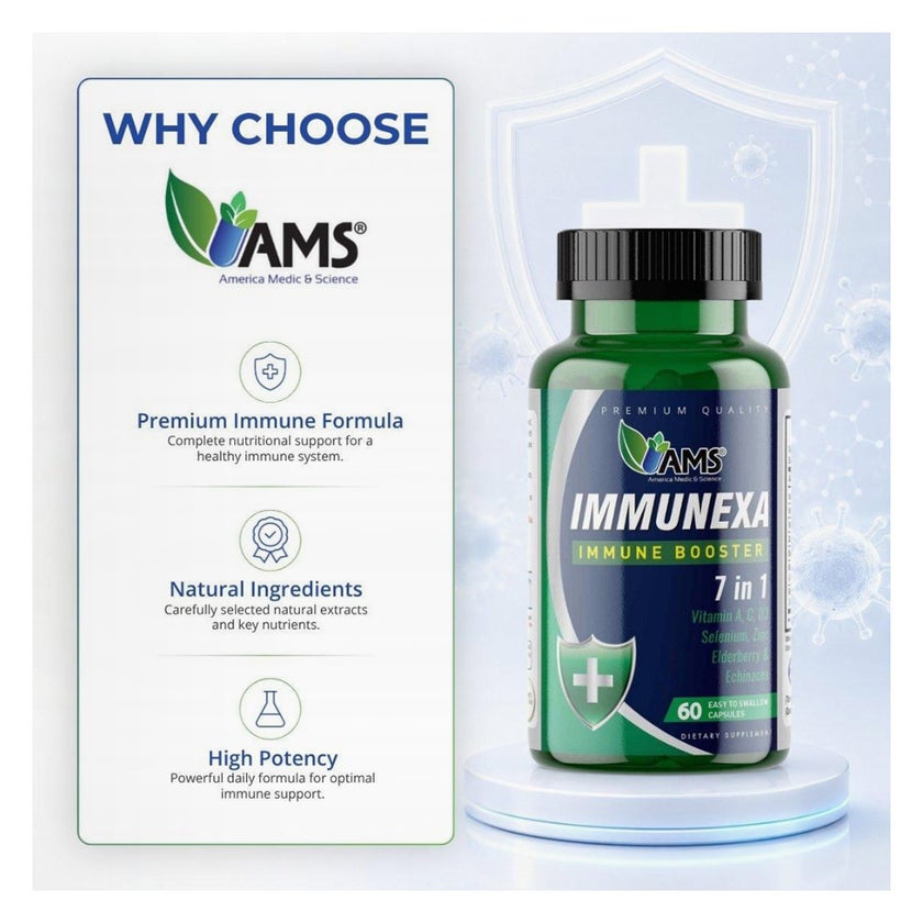 AMS Immunnexa 7-In-1 Capsules, Immune Booster - 60 Capsules