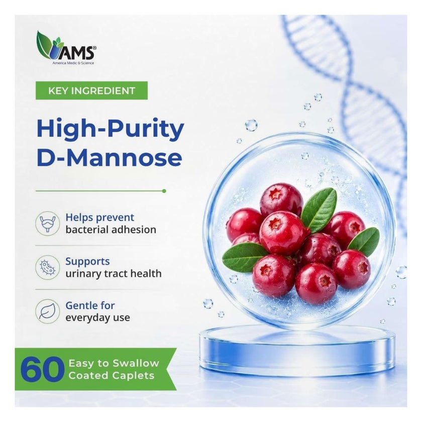AMS Uticyst D-Mannose Cranberry, Urinary Tract Support - 60 Caplets