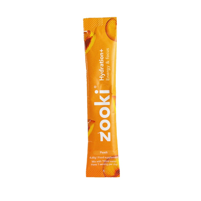 Zooki Hydration+ Energy & Focus Sachets, Peach - 7 sachets