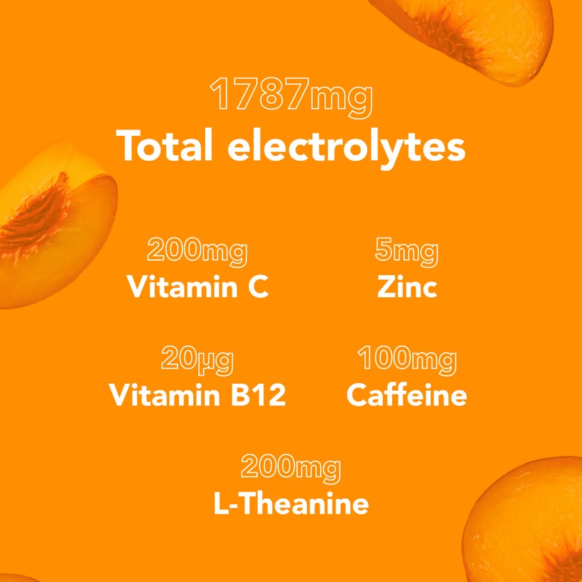 Zooki Hydration+ Energy & Focus Sachets, Peach - 7 sachets