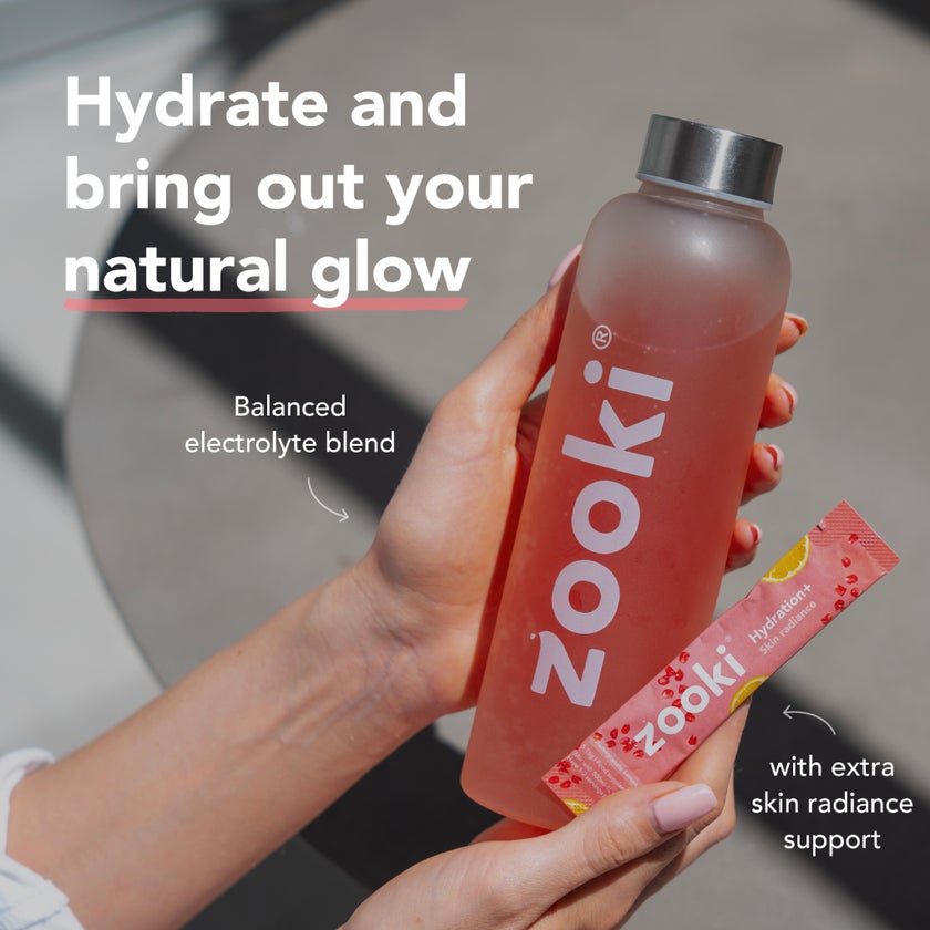 Zooki Hydration+ Skin Radiance Sachets, Pomegranate Lemon - 7 sachets