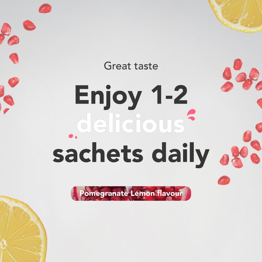 Zooki Hydration+ Skin Radiance Sachets, Pomegranate Lemon - 7 sachets