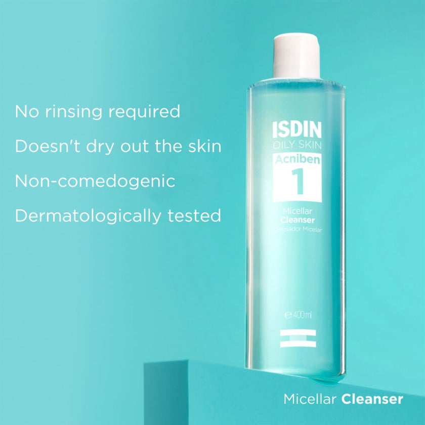 Isdin Oily Skin Acniben Micellar Cleanser Solution - 400ml