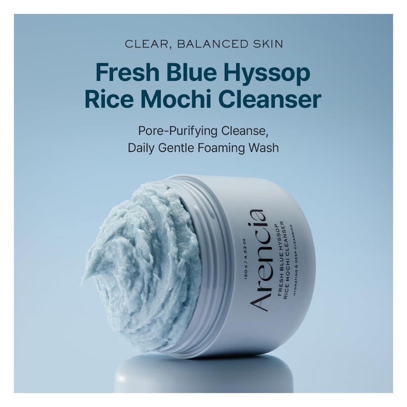 Arencia Fresh Blue Hyssop Rice Mochi Cleanser - 120g