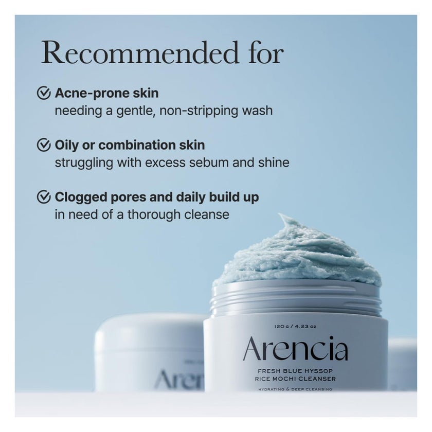 Arencia Fresh Blue Hyssop Rice Mochi Cleanser - 120g