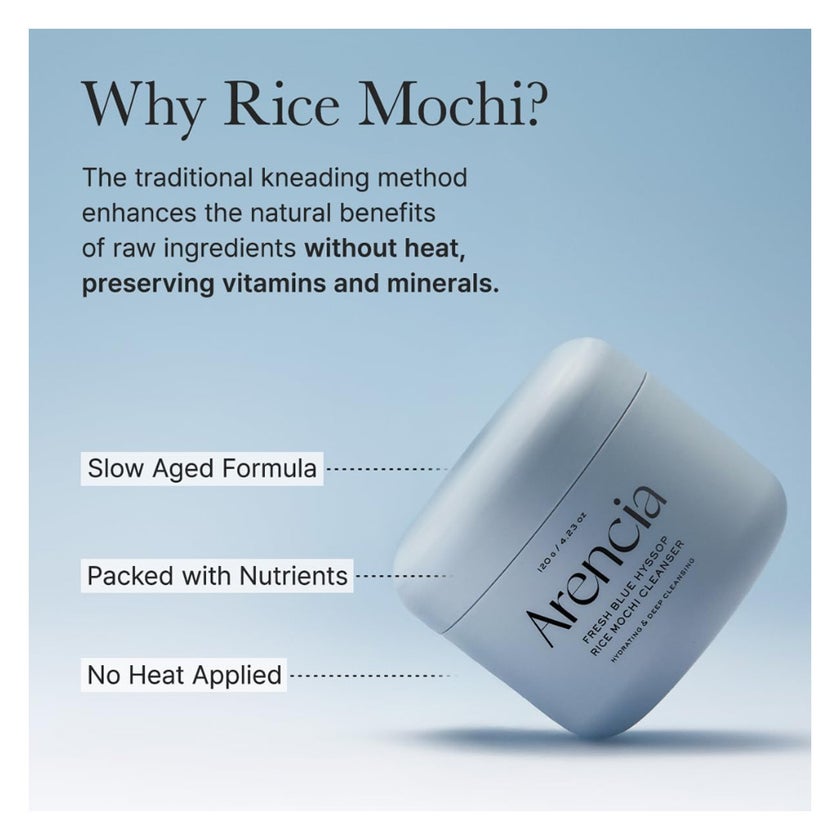 Arencia Fresh Blue Hyssop Rice Mochi Cleanser - 120g
