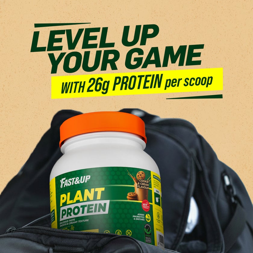 Fast&Up Cookie & Cream Plant Protein Powder - 26g Per Serving