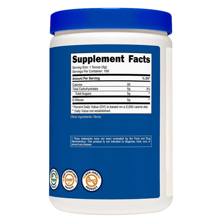 Nutricost D-Ribose Powder, Muscle Recovery - 500g