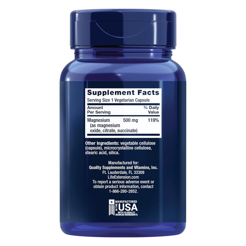Life Extension Magnesium 500mg Capsules - 100 Capsules