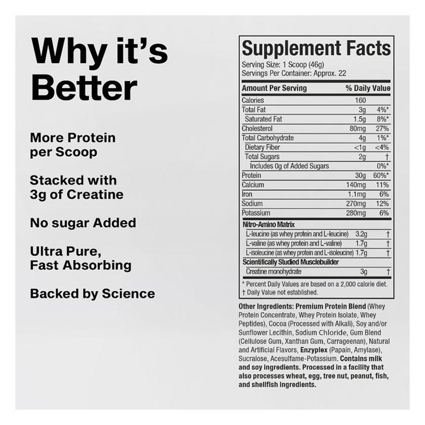 MuscleTech Nitro Tech Whey Protein, Cookies and Cream - 1.81kg