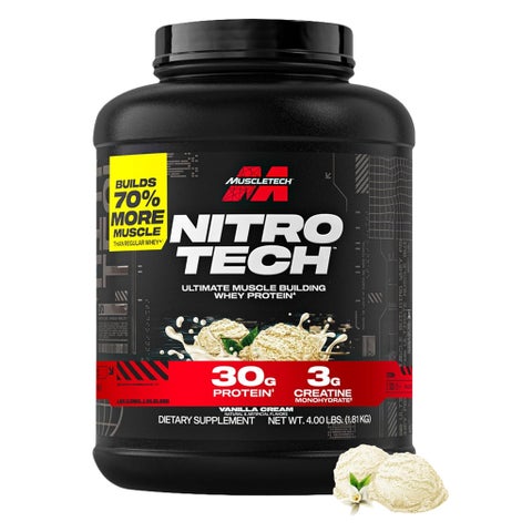 MuscleTech Nitro Tech Whey Protein, Vanilla Cream - 1.81kg