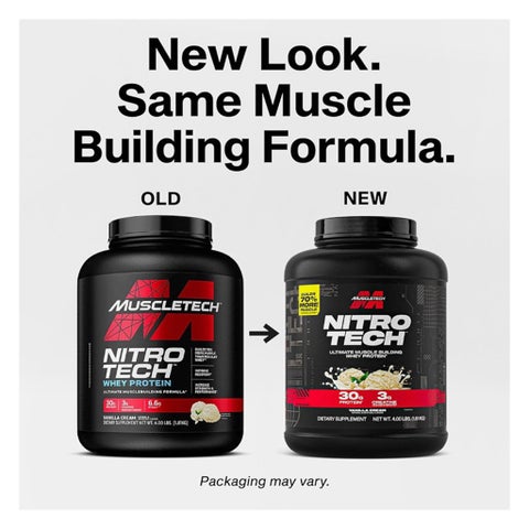 MuscleTech Nitro Tech Whey Protein, Vanilla Cream - 1.81kg