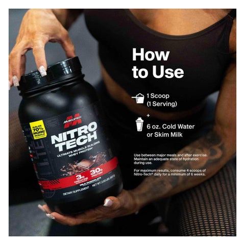 MuscleTech Nitro Tech Whey Protein, Vanilla Cream - 1.81kg