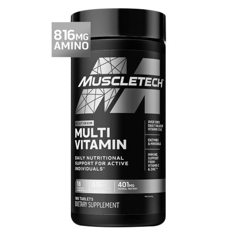 MuscleTech Platinum Multi-Vitamin Tablets, Immune Support - 180 Tables