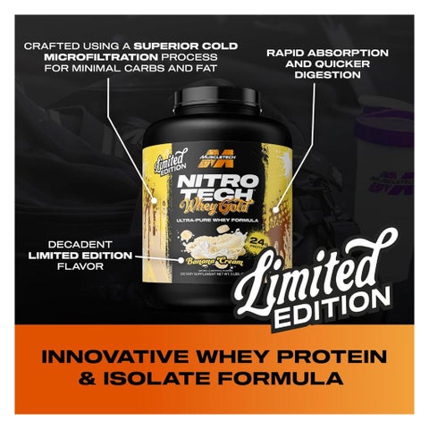 MuscleTech Nitro Tech Whey Gold Protein, Banana Cream - 2.27kg