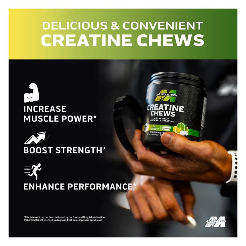 MuscleTech Creatine Chews Tablets, Citrus Burst - 90 Tablets