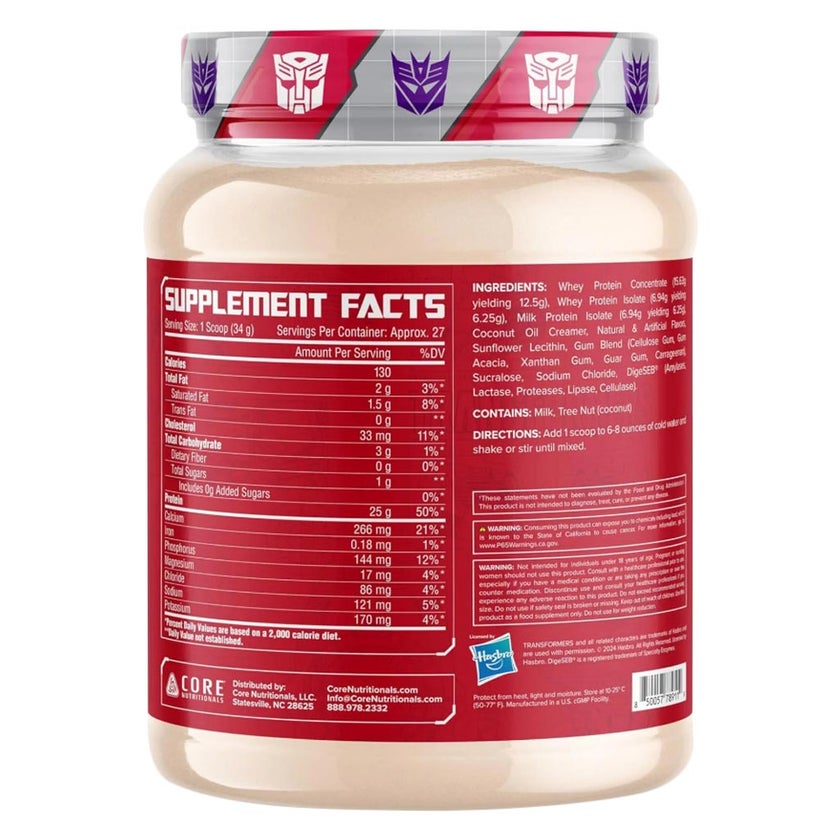Core Nutritionals Transformers Protien Blend, Honey Vanilla - 907g