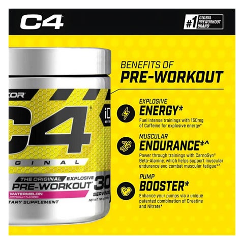 Cellucor C4 Original Pre-Workout Powder, Watermelon - 195g