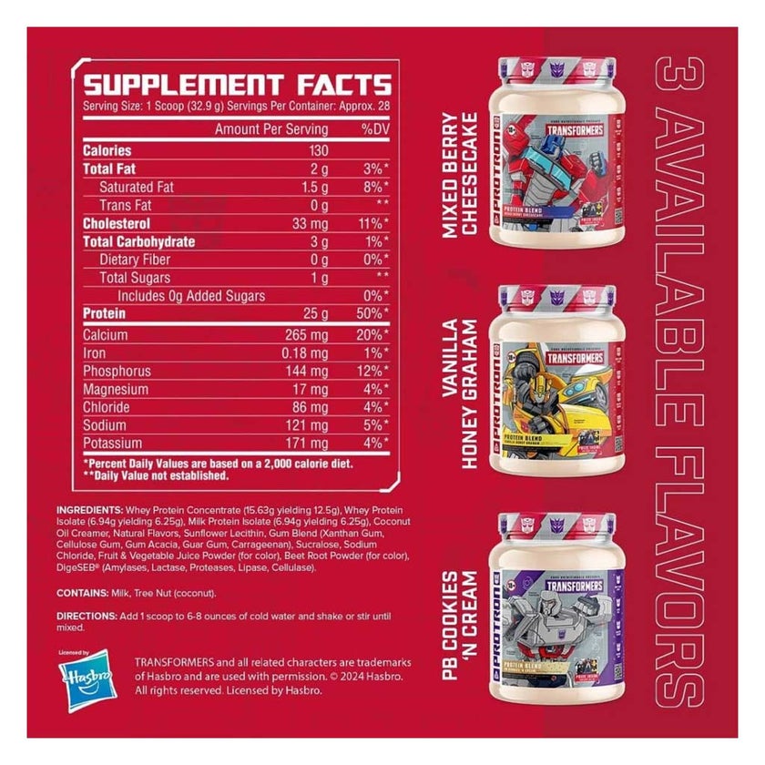 Core Nutritionals Transformers Protien Blend, PB Cookies & Cream - 907g