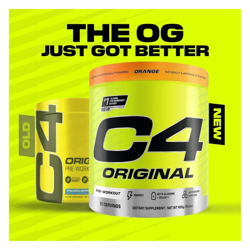 Cellucor C4 Original Pre-Workout Powder, Orange - 455g