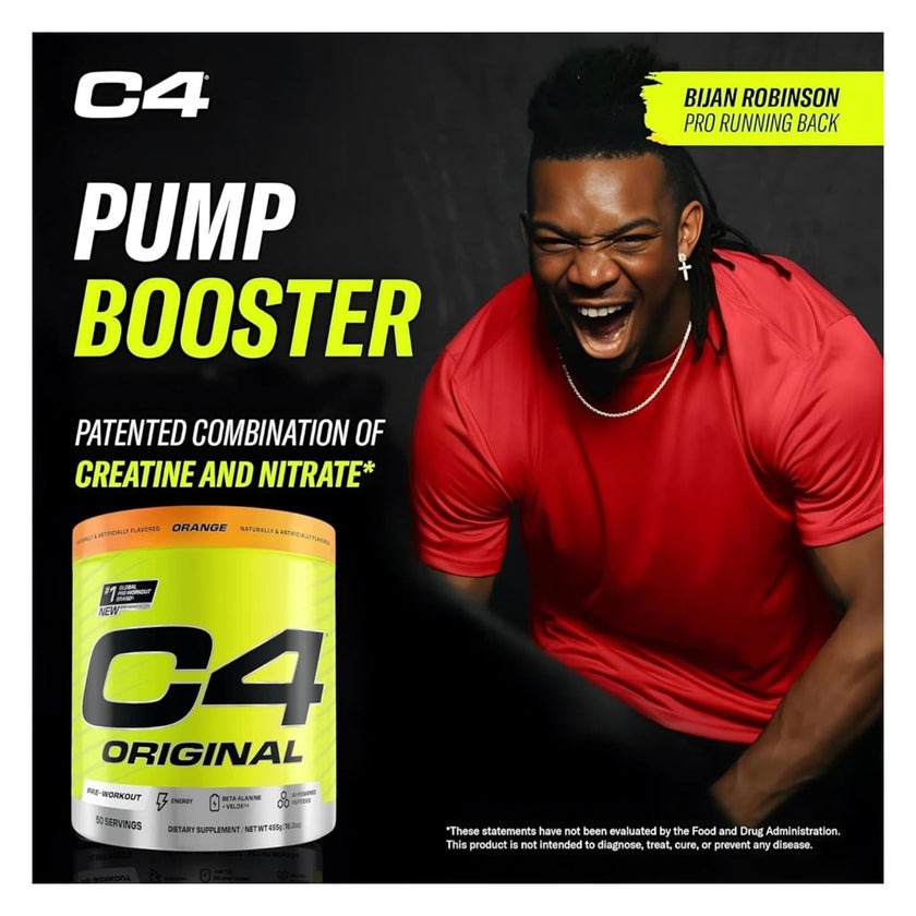 Cellucor C4 Original Pre-Workout Powder, Orange - 455g