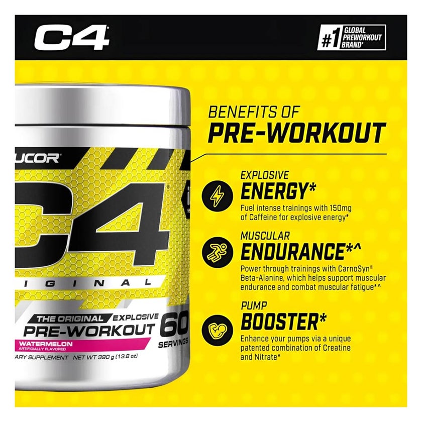 Cellucor C4 Original Pre-Workout Powder, Watermelon - 390g