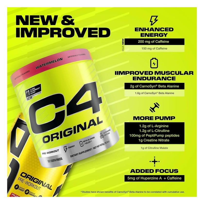 Cellucor C4 Original Pre-Workout Powder, Watermelon - 470g