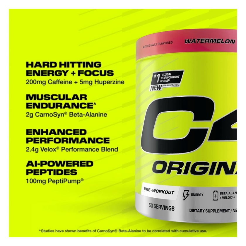 Cellucor C4 Original Pre-Workout Powder, Watermelon - 470g