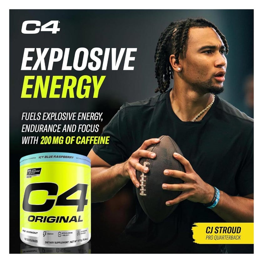 Cellucor C4 Original Pre-Workout Powder, Icy Blue Raspberry - 470g