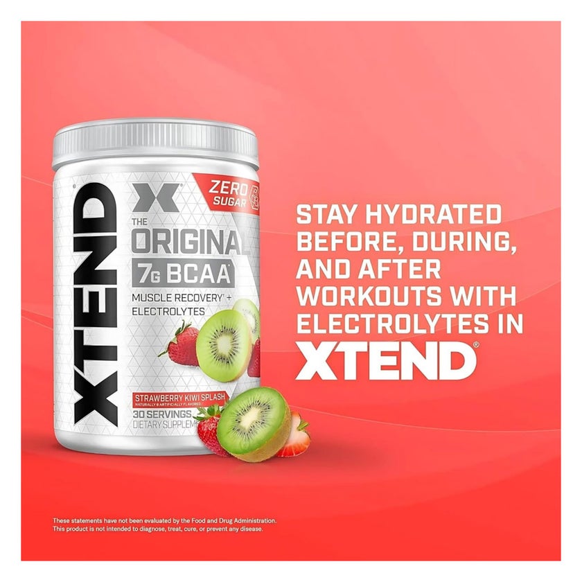Xtend Original 7g BCAA Muscle Recovery Powder, Strawberry Kiwi Splash - 390g
