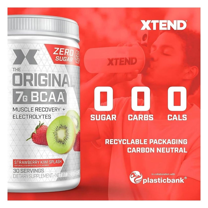 Xtend Original 7g BCAA Muscle Recovery Powder, Strawberry Kiwi Splash - 390g