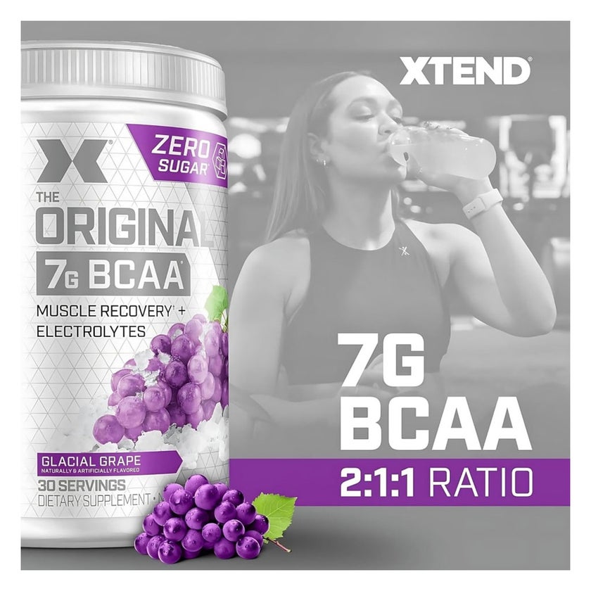 Xtend Original 7g BCAA Muscle Recovery Powder, Glacial Grape - 390g