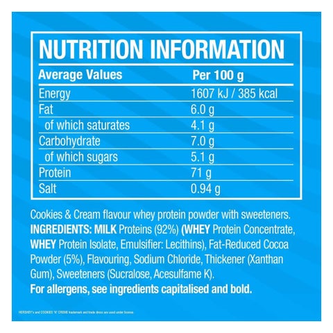 Cellucor C4 Hershey's Whey Protein, Cookies & Creme - 1.61kg