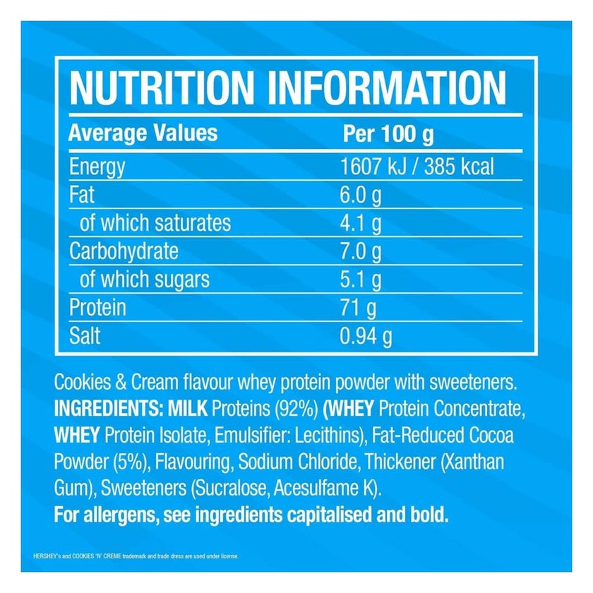 Cellucor C4 Hershey's Whey Protein, Cookies & Creme - 1.61kg