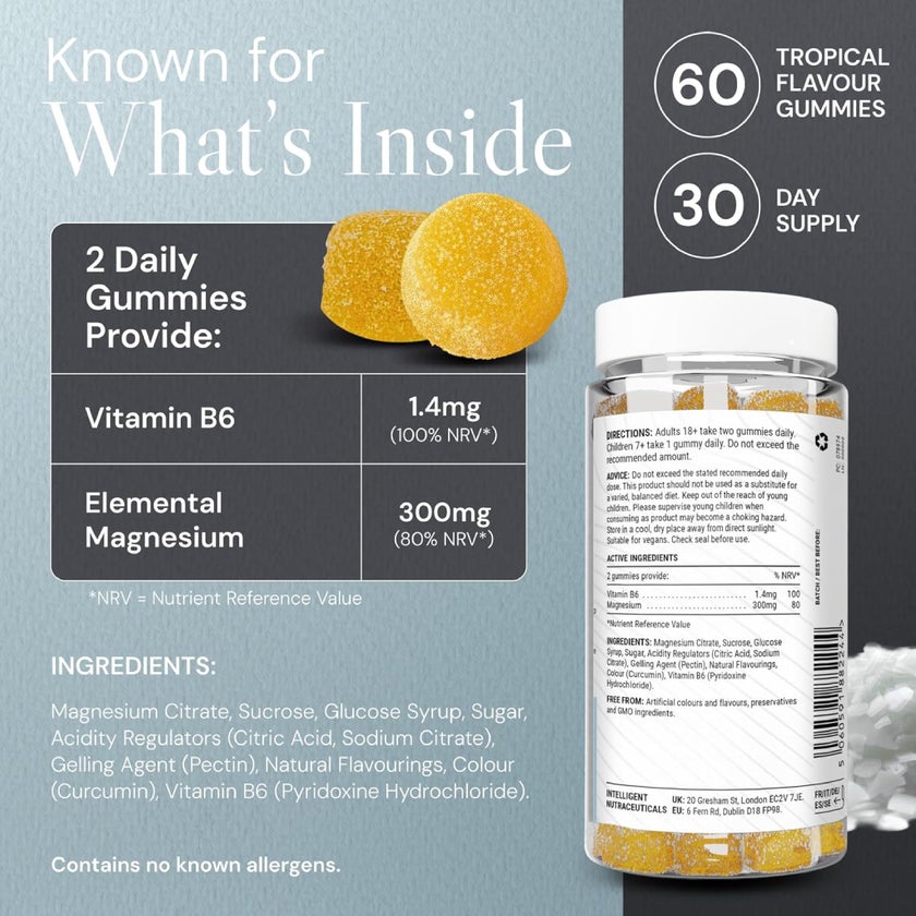 Known Nutrition High-Strength Magnesium Gummies, Tropical - 60 Gummies