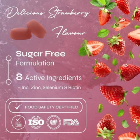 Known Nutrition Hair, Skin & Nails Gummies, Strawberry - 60 Gummies