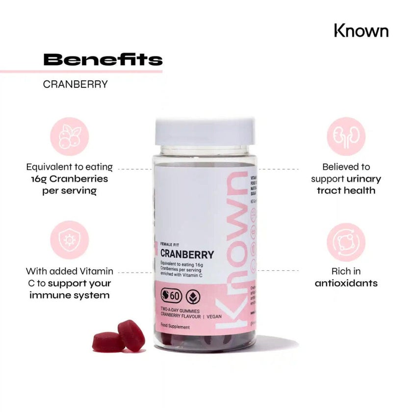 Known Nutrition Cranberry Gummies, UTI Support - 60 Gummies