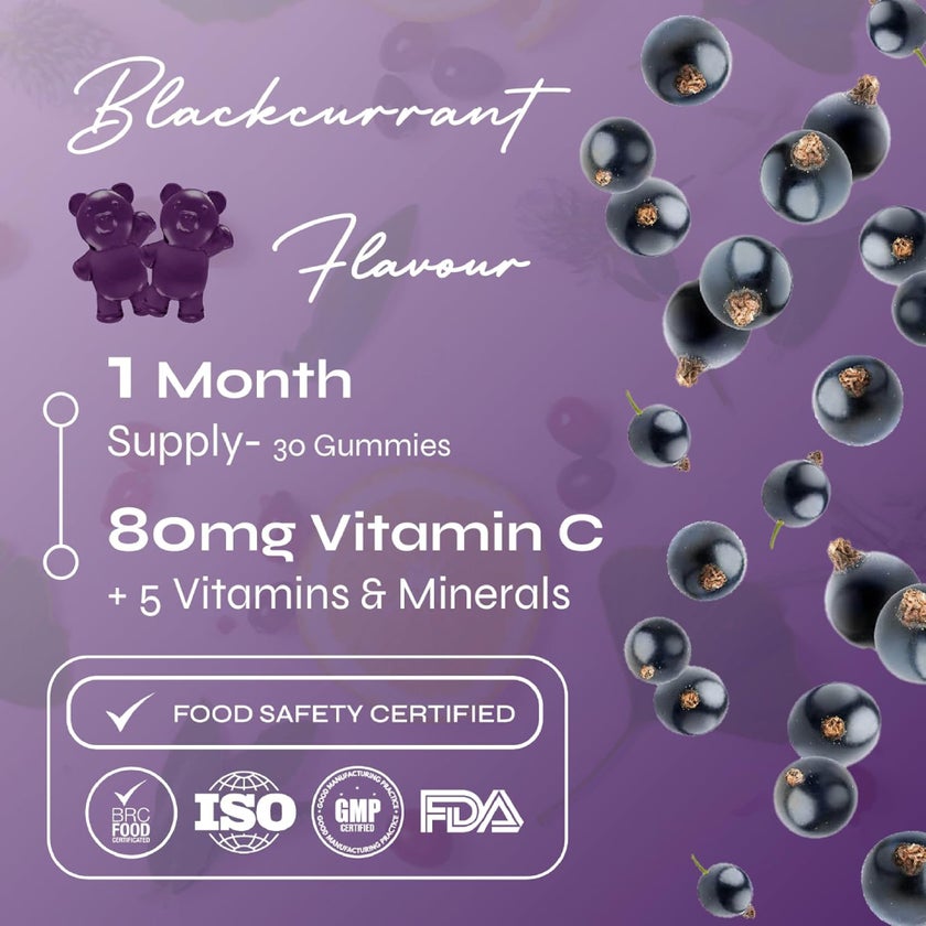 Known Nutrition Kids Vitamin-C Complex Gummies, Blackcurrant - 30 Gummies