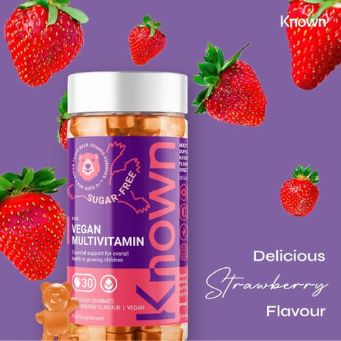 Known Nutrition Kids Vegan Multivitamins Gummies, Strawberry - 30 Gummies